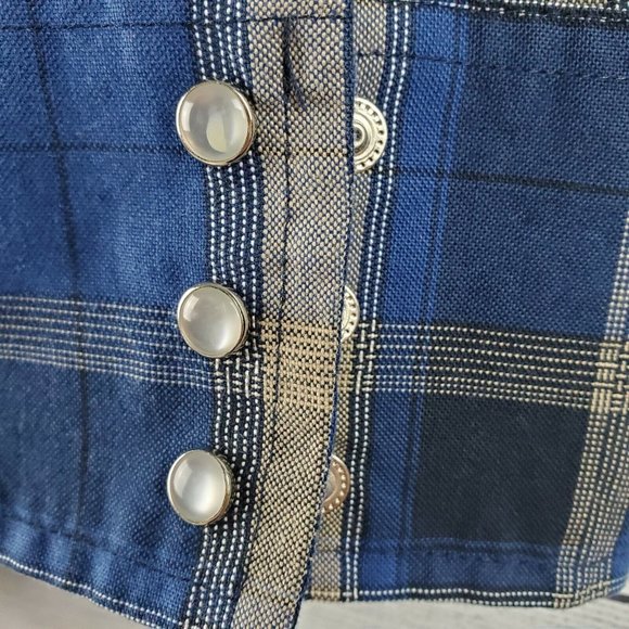 Ely Cattleman Wrinkle Resistant Western Men's Plaid Pearl Snap L/S Shirt Size XL - Picture 5 of 6